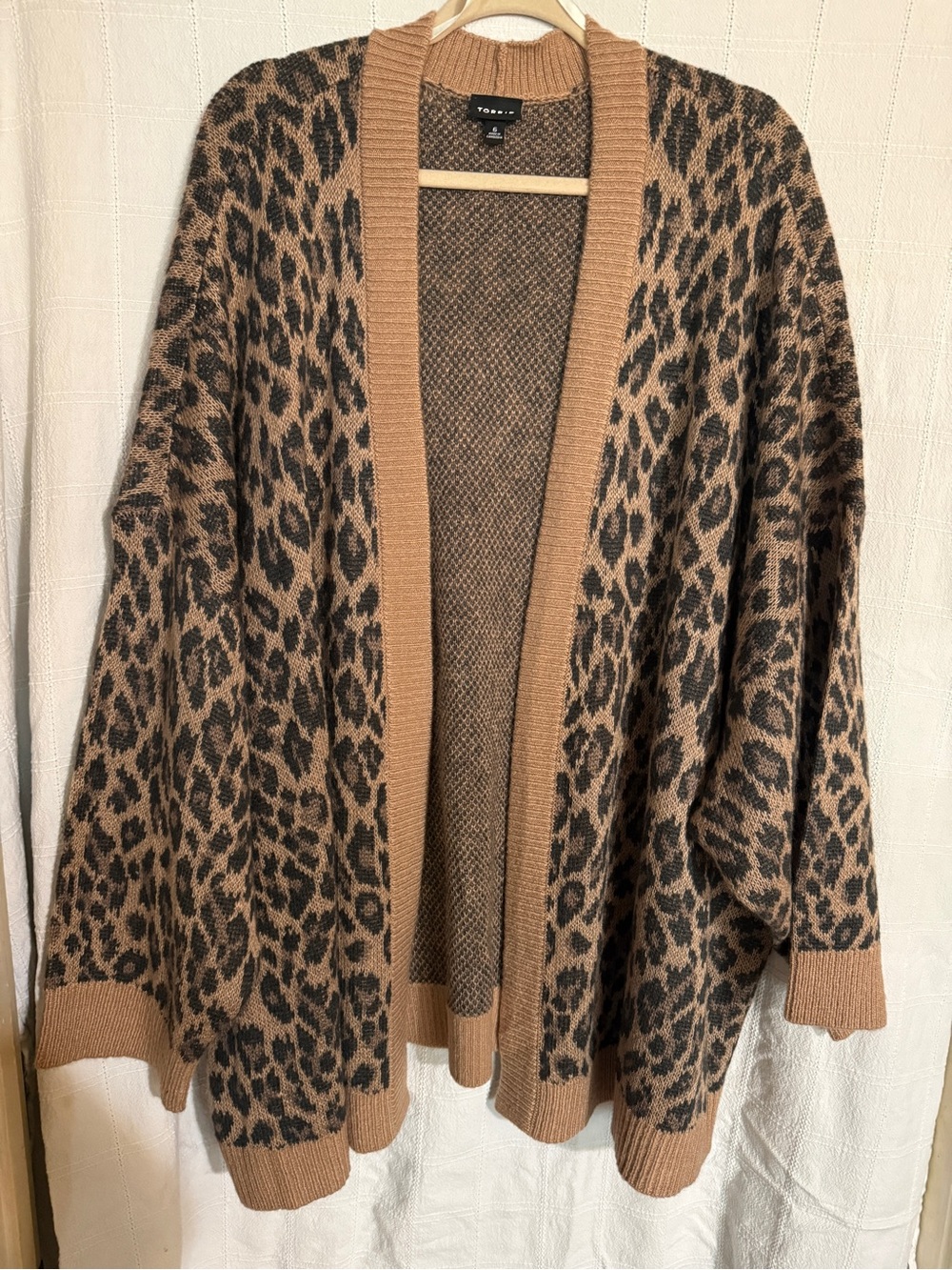 torrid Leopard-Print Open Cardigan in Brown and Black